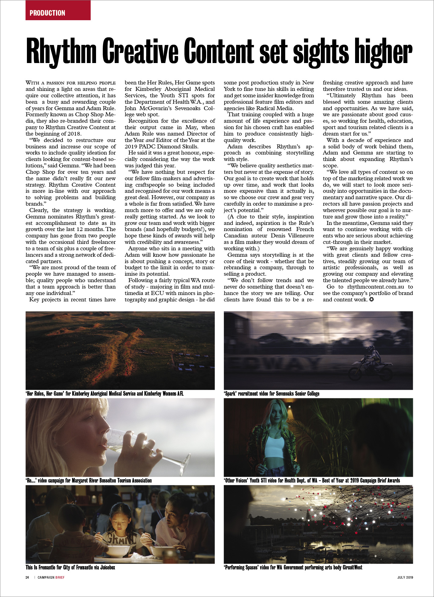 Rhythm Creative Content set sights higher