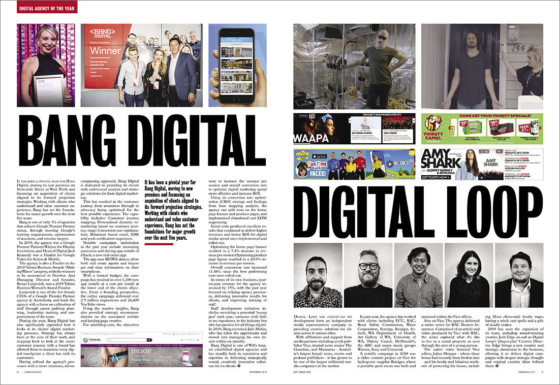 Search specialists Bonfire named 2019 Campaign Brief WA Digital Agency of the Year