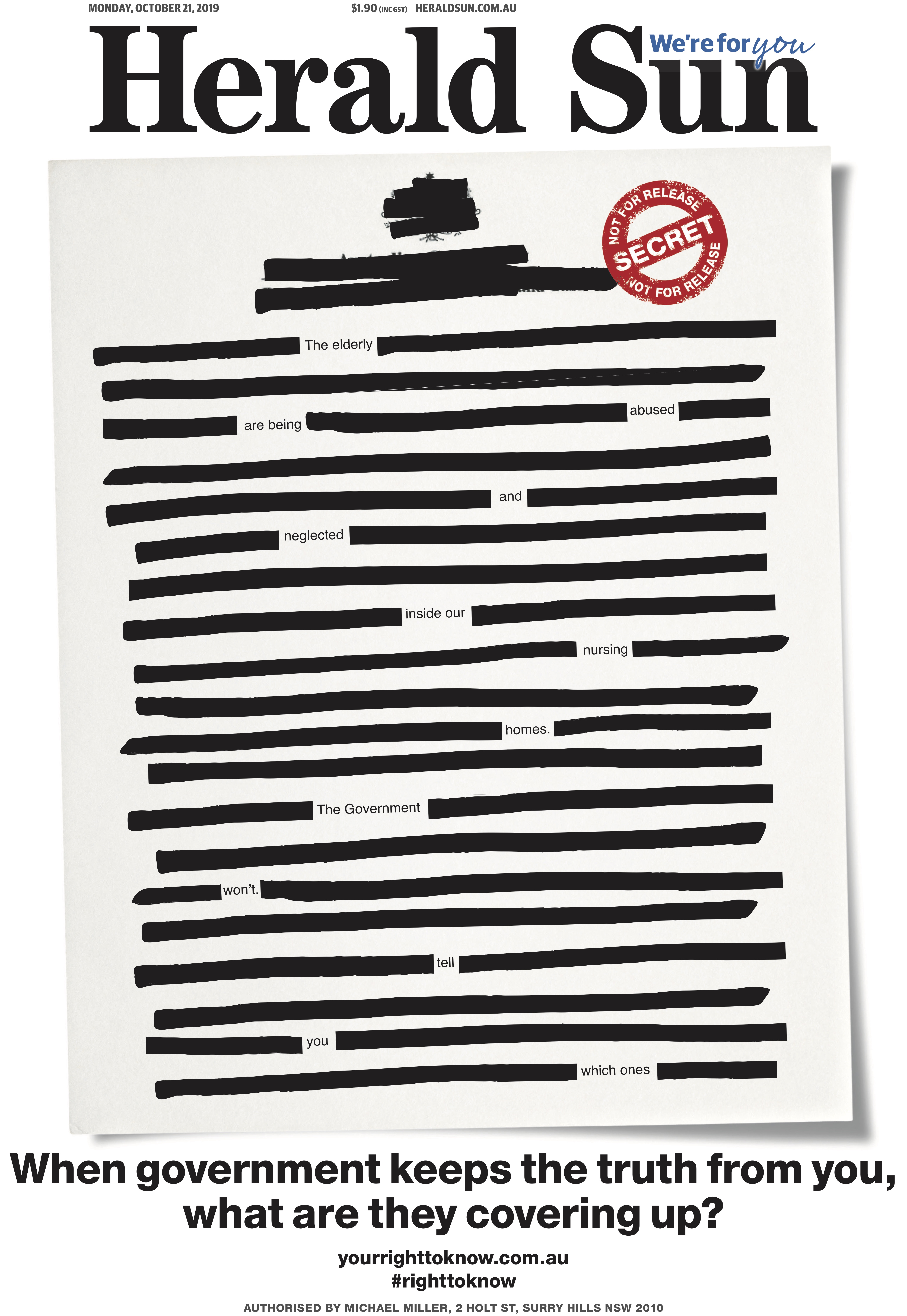 Media asks ‘what’s the government hiding?’ in landmark #rightoknow campaign via Visability