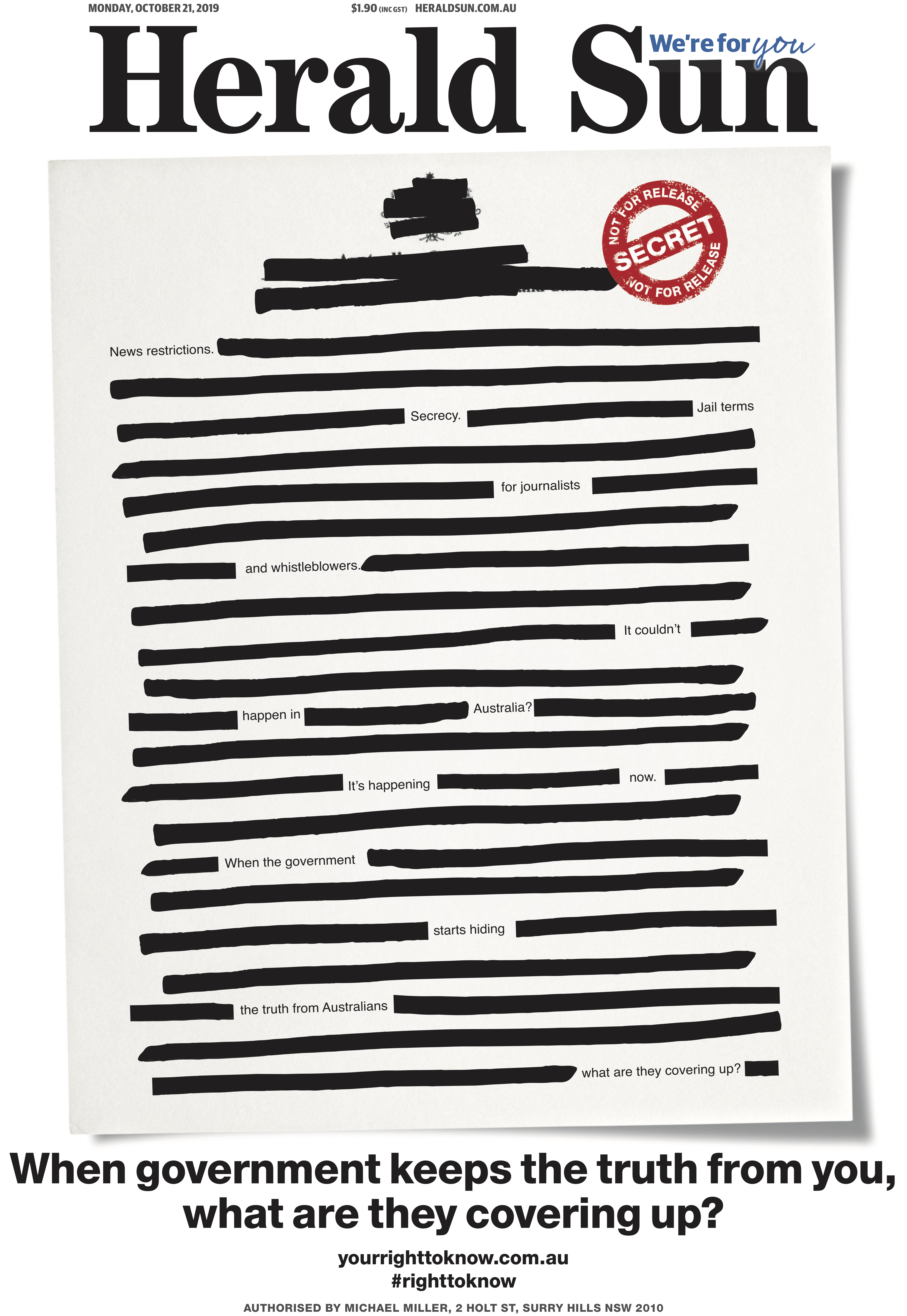 Media asks ‘what’s the government hiding?’ in landmark #rightoknow campaign via Visability