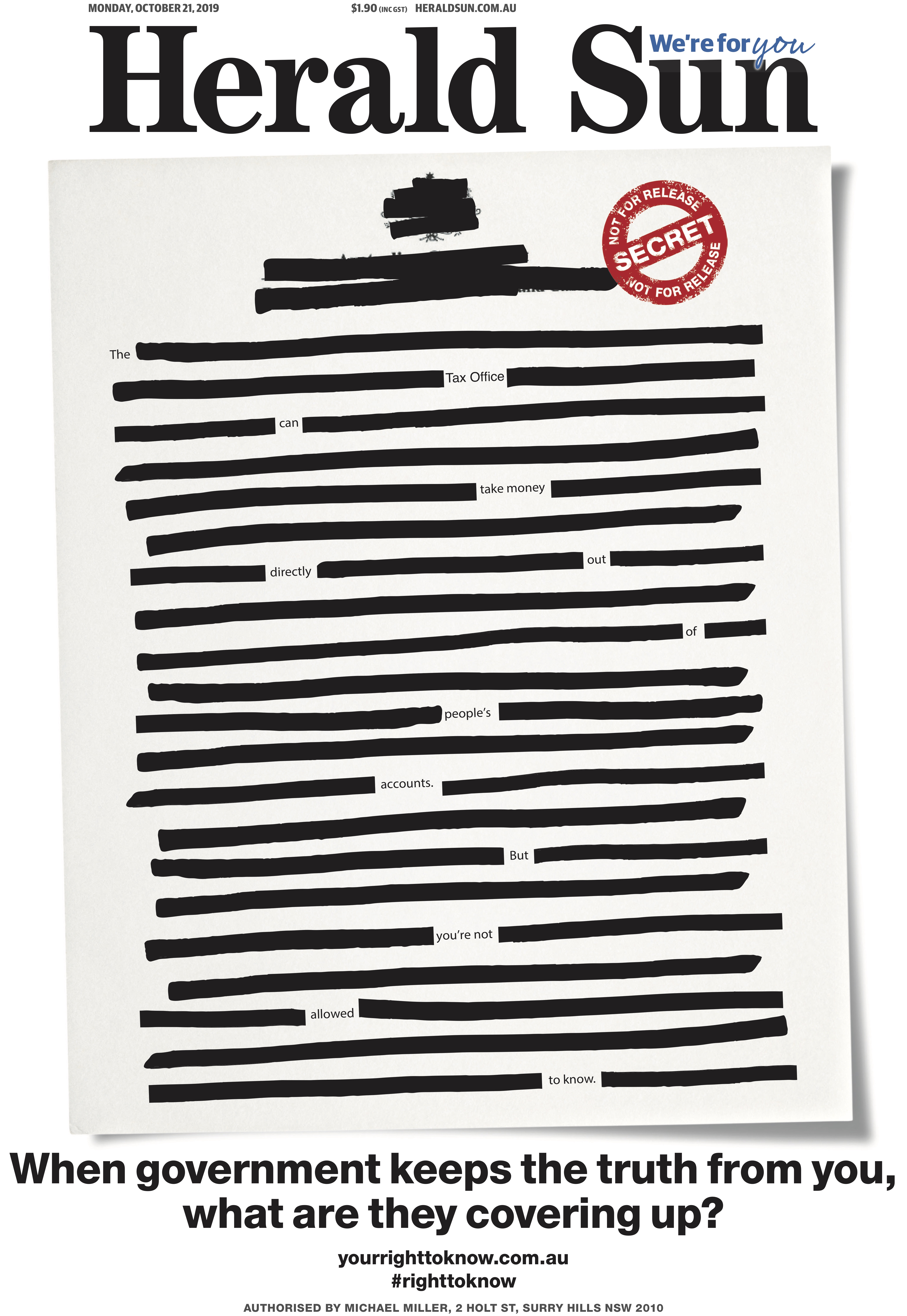 Media asks ‘what’s the government hiding?’ in landmark #rightoknow campaign via Visability