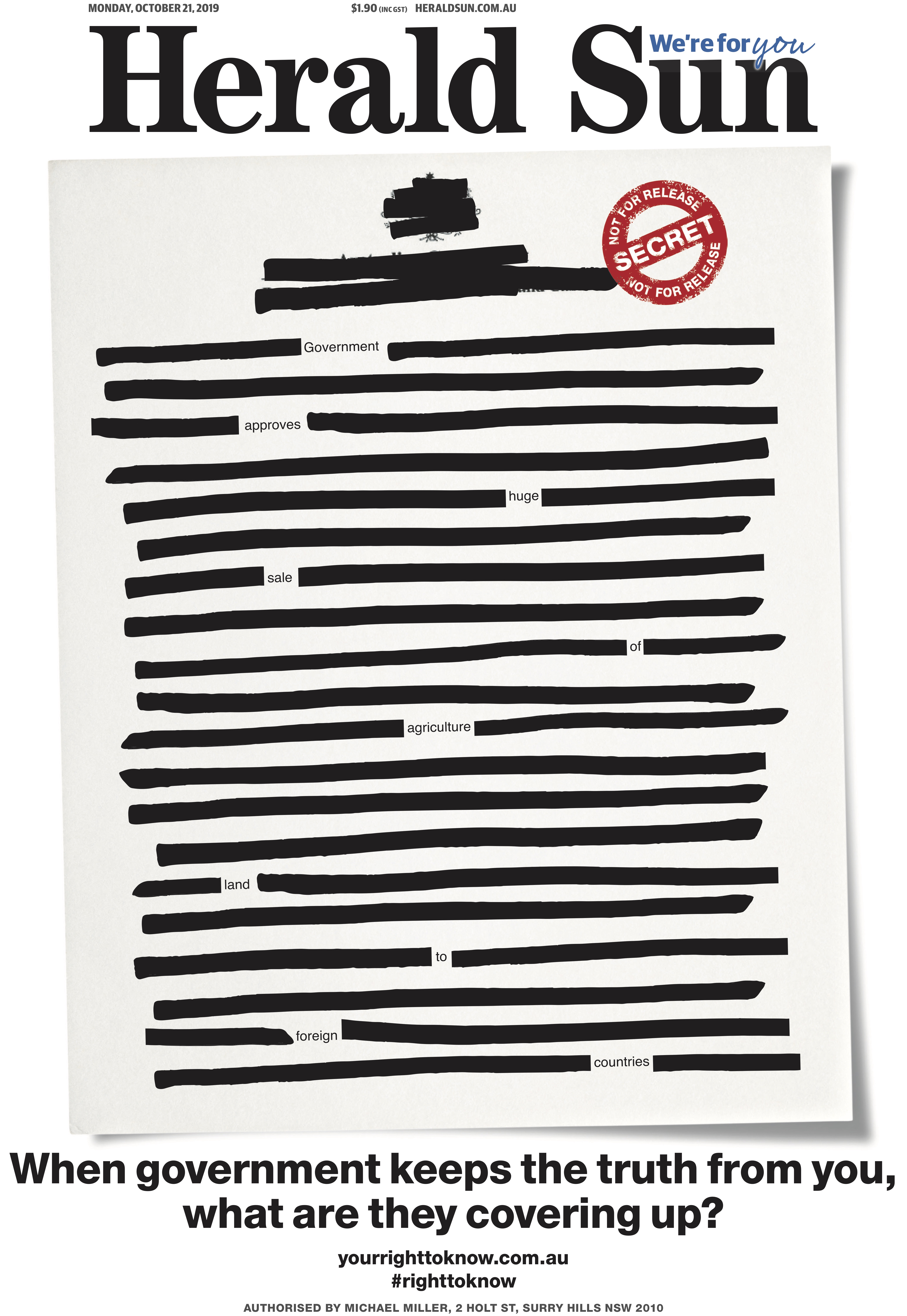 Media asks ‘what’s the government hiding?’ in landmark #rightoknow campaign via Visability