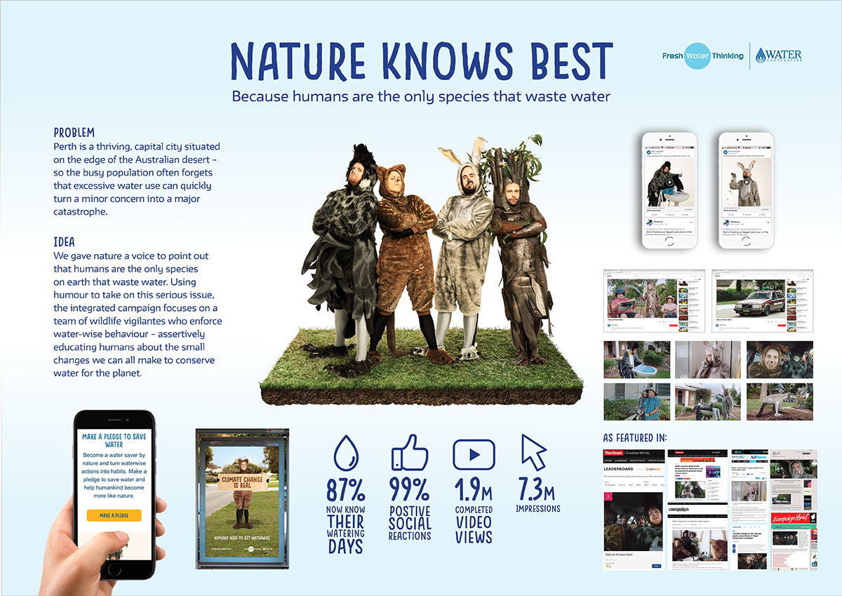 Water Corporation Nature Knows Best campaign via The Brand Agency wins Best Integrated Campaign at AC&E Awards; Brand’s Simon Thuijs recognised as Young Strategist of the Year