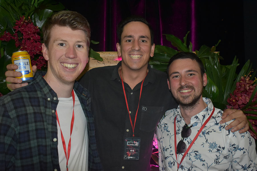 Clients and friends celebrate with Nova 93.7 at their annual Christmas Party on the balcony