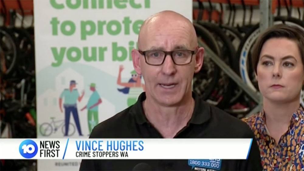 Ad Boards Plus provide in-kind support for Crime Stoppers W.A. and feature at launch of BikeLinc