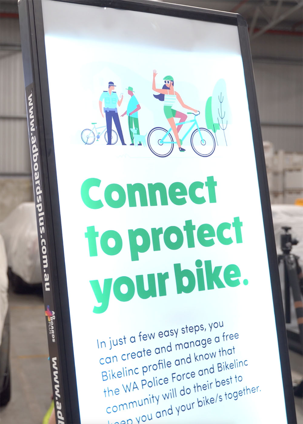 Ad Boards Plus provide in-kind support for Crime Stoppers W.A. and feature at launch of BikeLinc