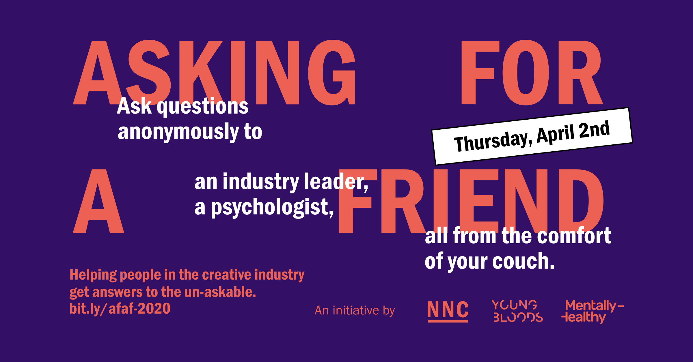 ‘Asking For A Friend’ initiative launches to help the industry ask the unaskable ~ Thurs, April 2