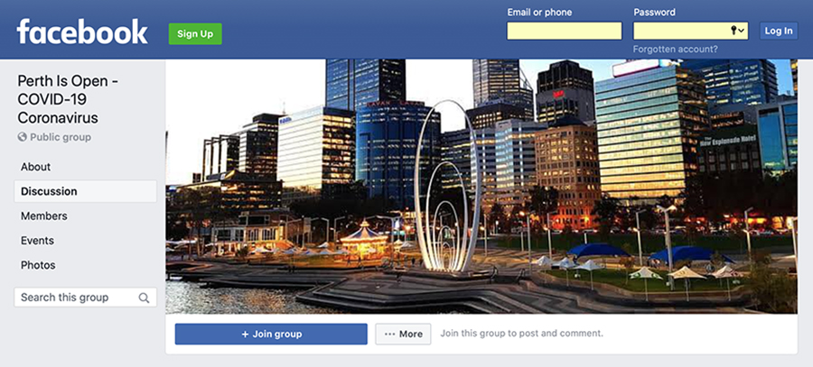 Rene LeMerle creates Perth Is Open Facebook group for small businesses still operating