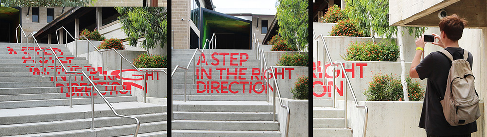 Murdoch University promotes free thinking with anamorphic art experience by Gettin Hectic