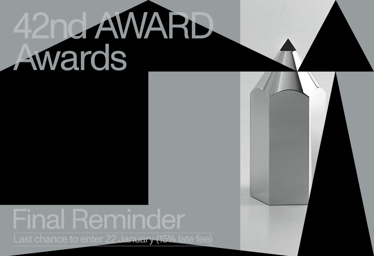 Final deadline for AWARD Awards entries is fast approaching; entry deadline this Friday, 22 Jan