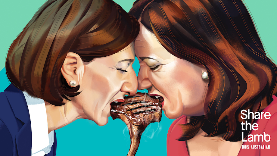 Seen+Noted: Feuding state leaders share the lamb in mural activation for Australian Lamb