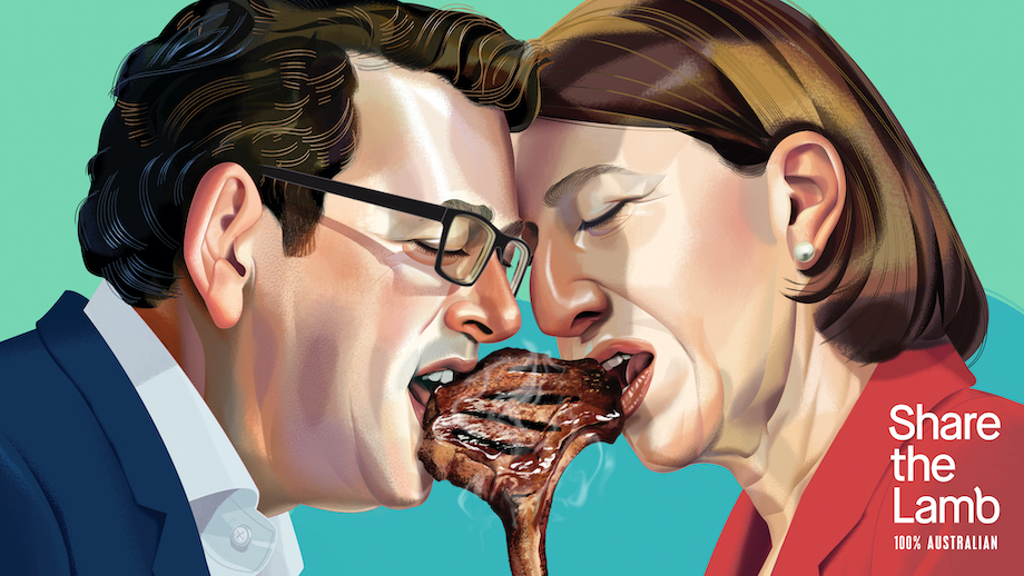 Seen+Noted: Feuding state leaders share the lamb in mural activation for Australian Lamb