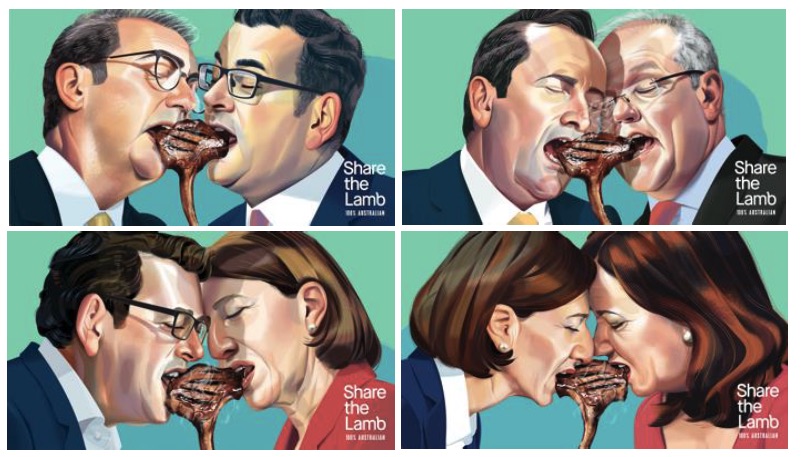Seen+Noted: Feuding state leaders share the lamb in mural activation for Australian Lamb