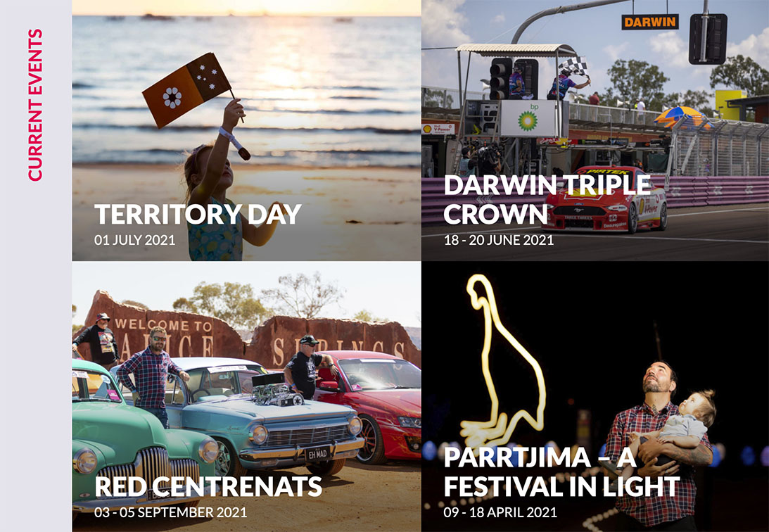 Marketforce reach finalist stage at 2021 Australian Web Awards for NT Major Events Company website