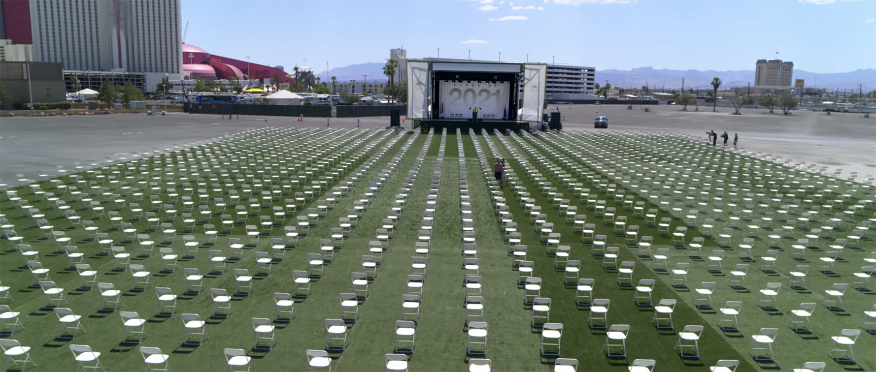 Seen+Noted: Change the Ref stunt sees former NRA president address the 3,044 students that did not graduate this year due to gun violence