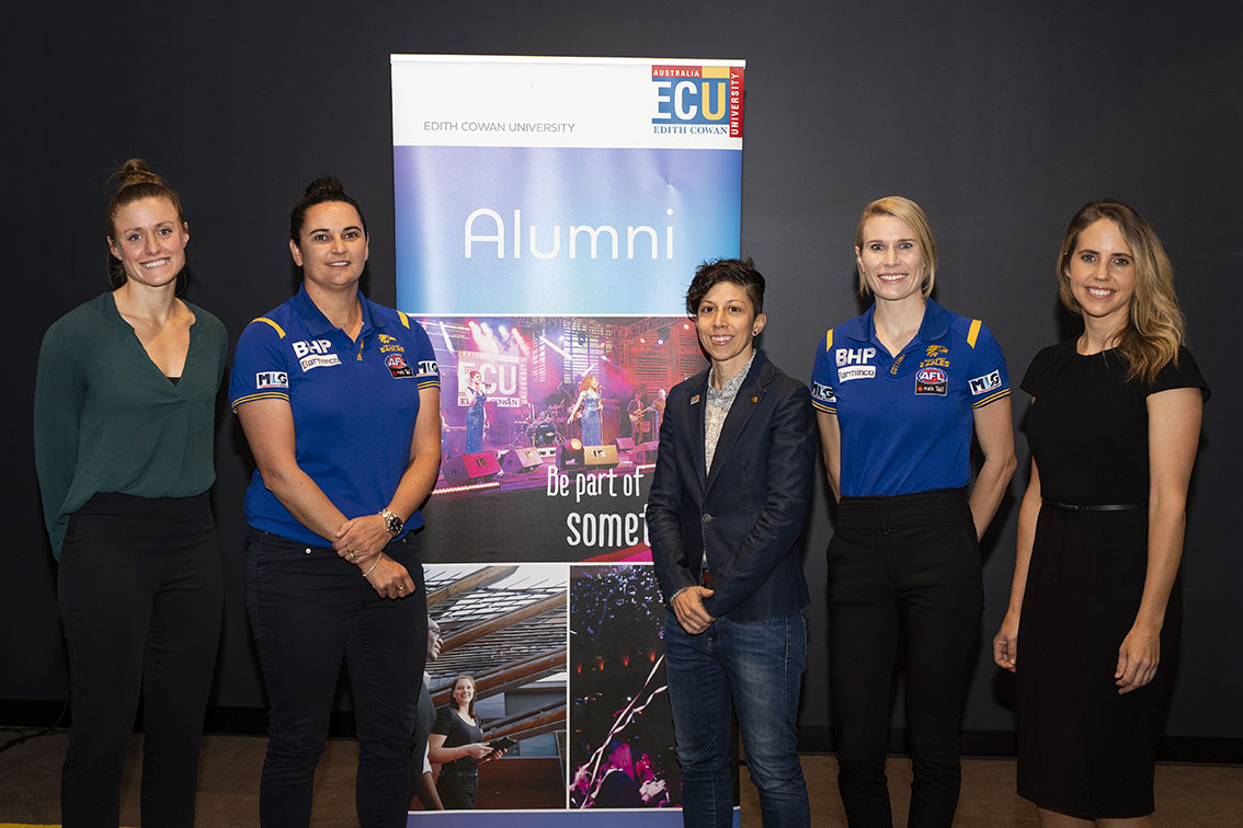 10 News First Perth Sport Reporter Ashleigh Nelson hosts Women in Elite Sport panel at ECU