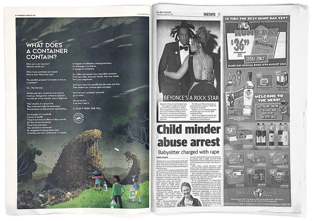 Western Australia Return Recycle Renew + The Brand Agency launch campaign to get people to stop feeding the landfill monster