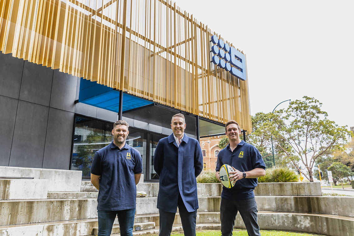 Giant Wallabies jersey installed at Nine Perth building ahead of the Bledisloe Cup