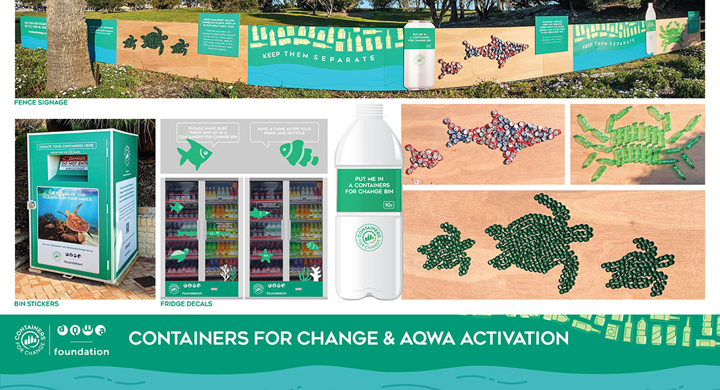 The Brand Agency makes sea creatures from bottles and caps for Containers for Change