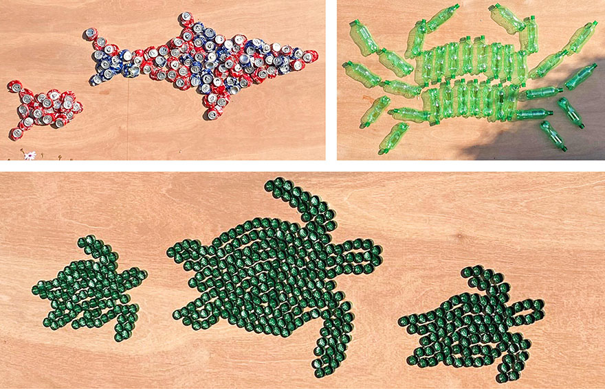 The Brand Agency makes sea creatures from bottles and caps for Containers for Change