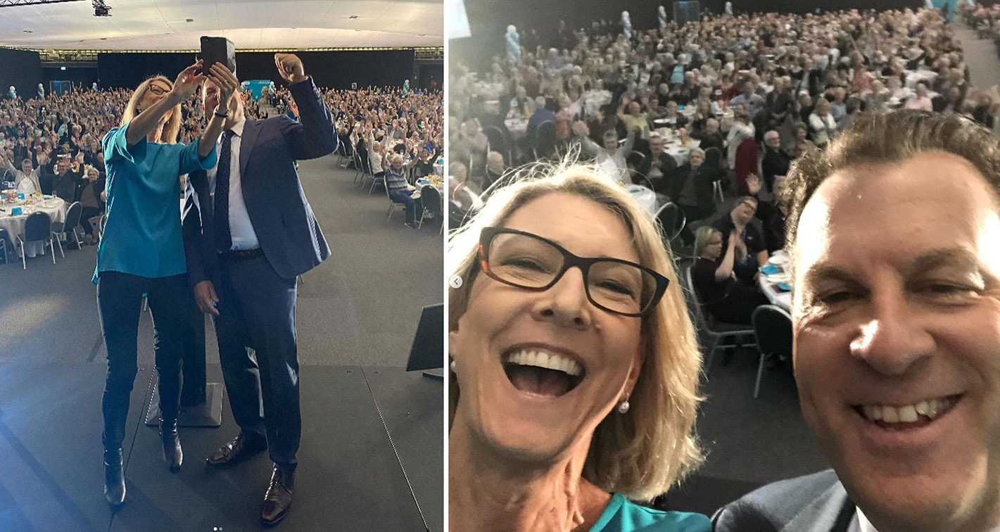 9News Perth’s Michael Thomson and Monika Kos mc HBF’s long-standing member morning teas