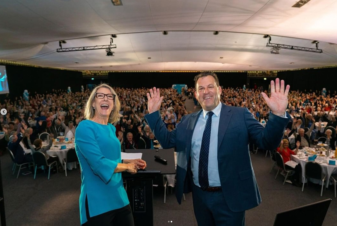 9News Perth’s Michael Thomson and Monika Kos mc HBF’s long-standing member morning teas