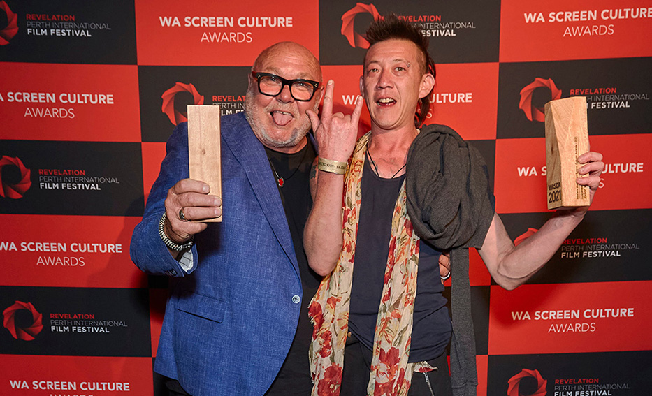 Perry Sandow and Johnny Ma recognised via special industry awards presented at the 2021 WA Screen Culture Awards