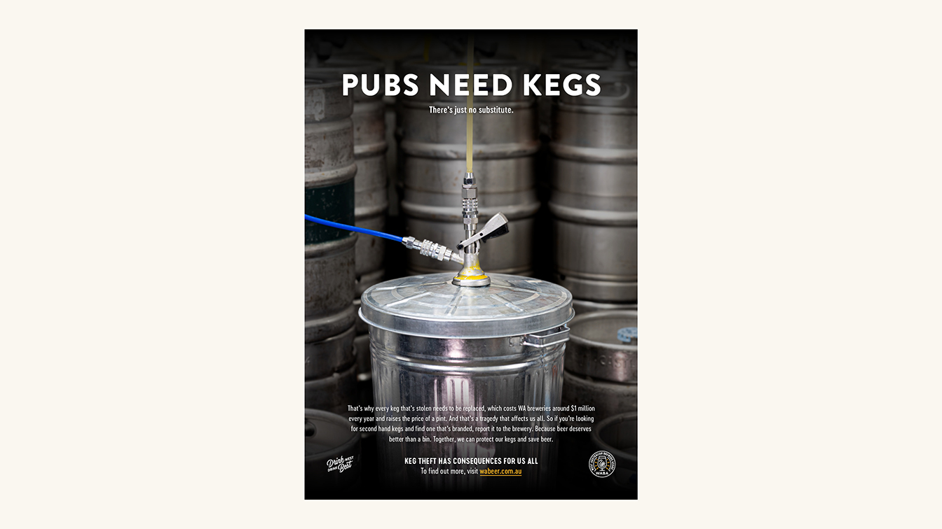 The WA Brewers Association tackles keg theft with new campaign via Rare