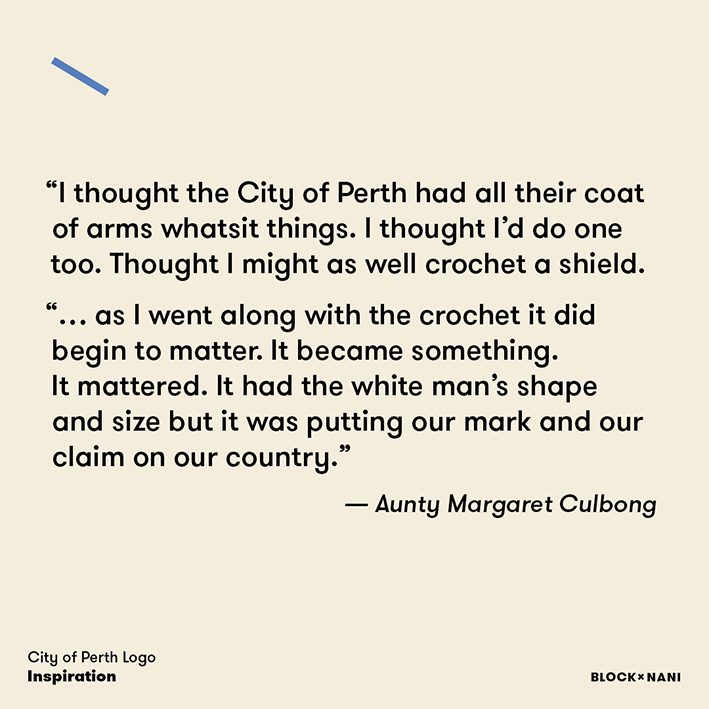 Behind the City of Perth’s logo designed in partnership with Block and Nani Creative