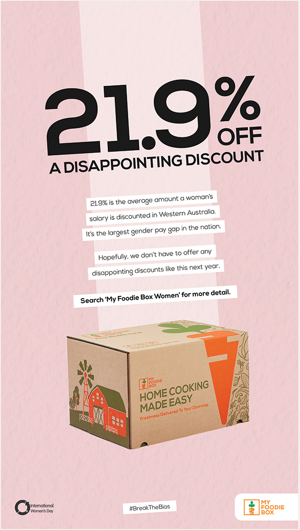 My Foodie Box launches ‘Disappointing Discounts’ campaign via Significant Other on International Women’s Day to highlight WA’s gender pay gap