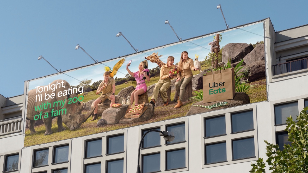 Paris Hilton joins the Irwins as their new zookeeper in latest Uber Eats campaign