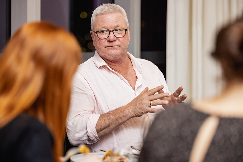 Clients enjoy dinner with the Block’s Scott Cam