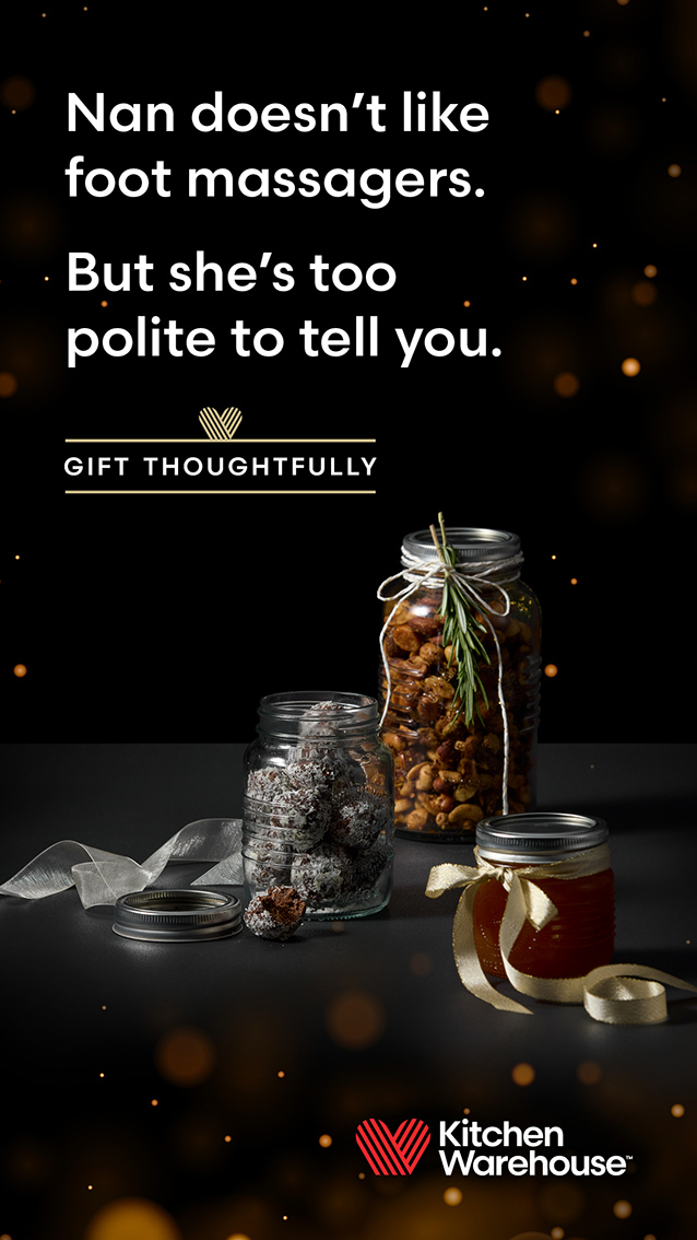 Kitchen Warehouse encourages all Christmas shoppers to Gift Thoughtfully, via The Brand Agency’s first campaign for the client