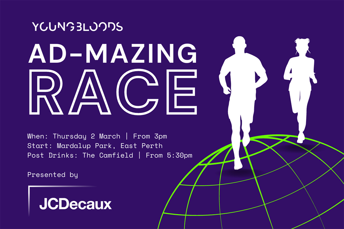 Join Youngbloods WA’s Ad-mazing Race supported by JCDecaux on Thursday 2 March