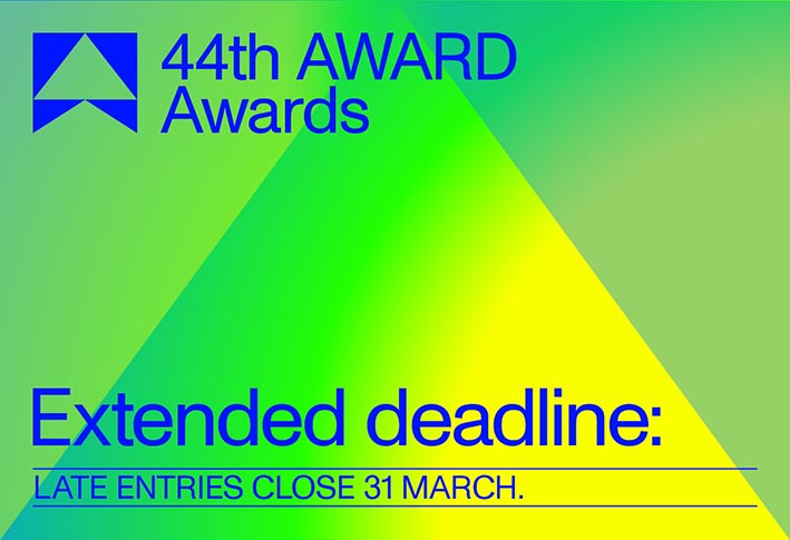 44th AWARD Awards entry deadline extended to Friday 31 March