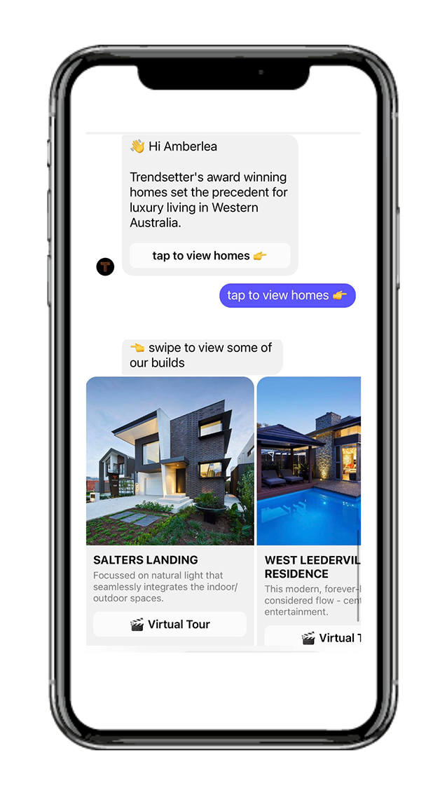 Trendsetter Homes generate qualified sales leads via Artificial Intelligence & Chatbot Automation