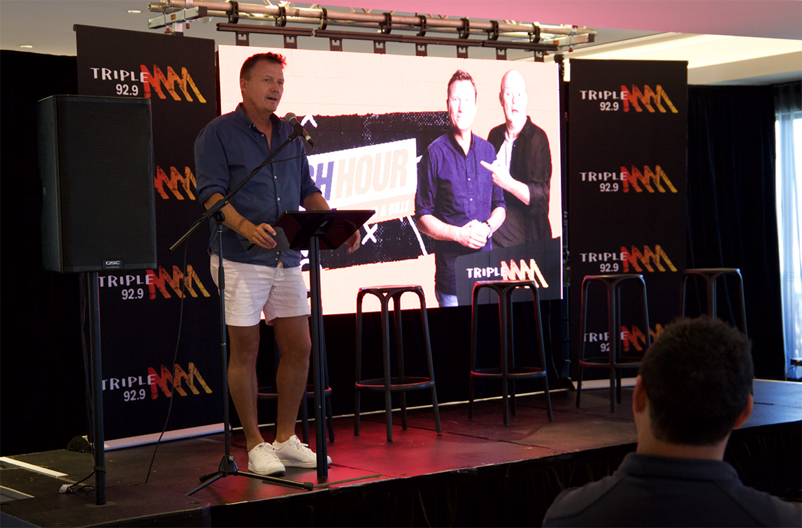 James Brayshaw and Billy Brownless join 100 guests during a memorable afternoon at The Camfield for 92.9 Triple M’s 2023 AFL Launch