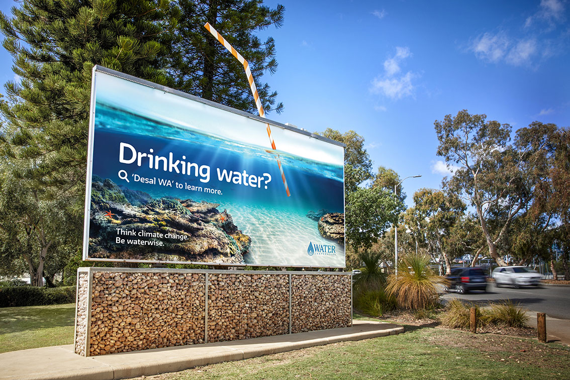 Water Corporation takes a sip from the sea in latest billboard from The Brand Agency