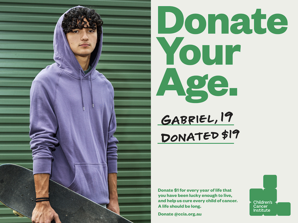 Seen+Noted: Children’s Cancer Institute launches new ‘Donate Your Age’ fundraising campaign