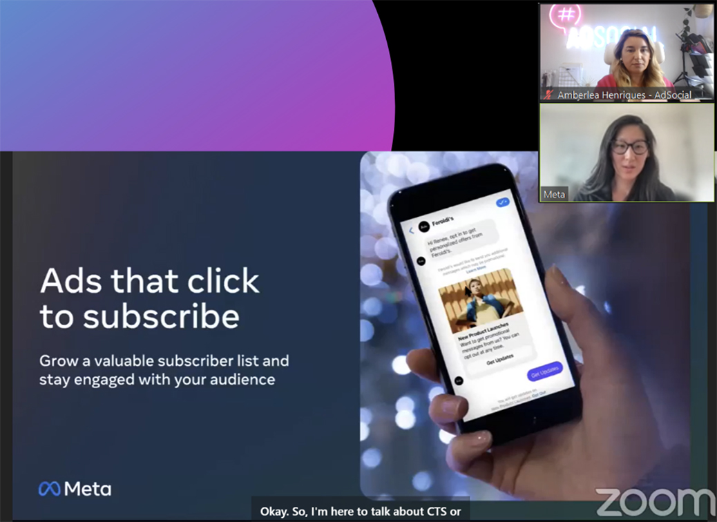 AdSocial CEO, Amberlea Henriques shares stage with Meta to announce a new ad placement
