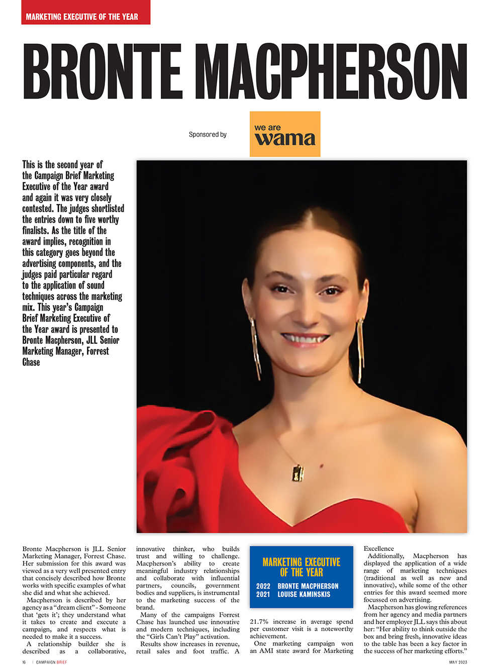 Lotterywest crowned Campaign Brief Advertiser of the Year + Bronte Macpherson from Forrest Chase named Marketing Executive of the Year