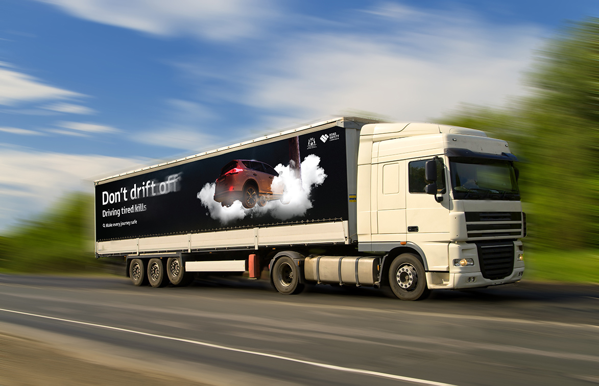 Road Safety Commission uses trucks to spread ‘Don’t Drift Off’ message via The Brand Agency