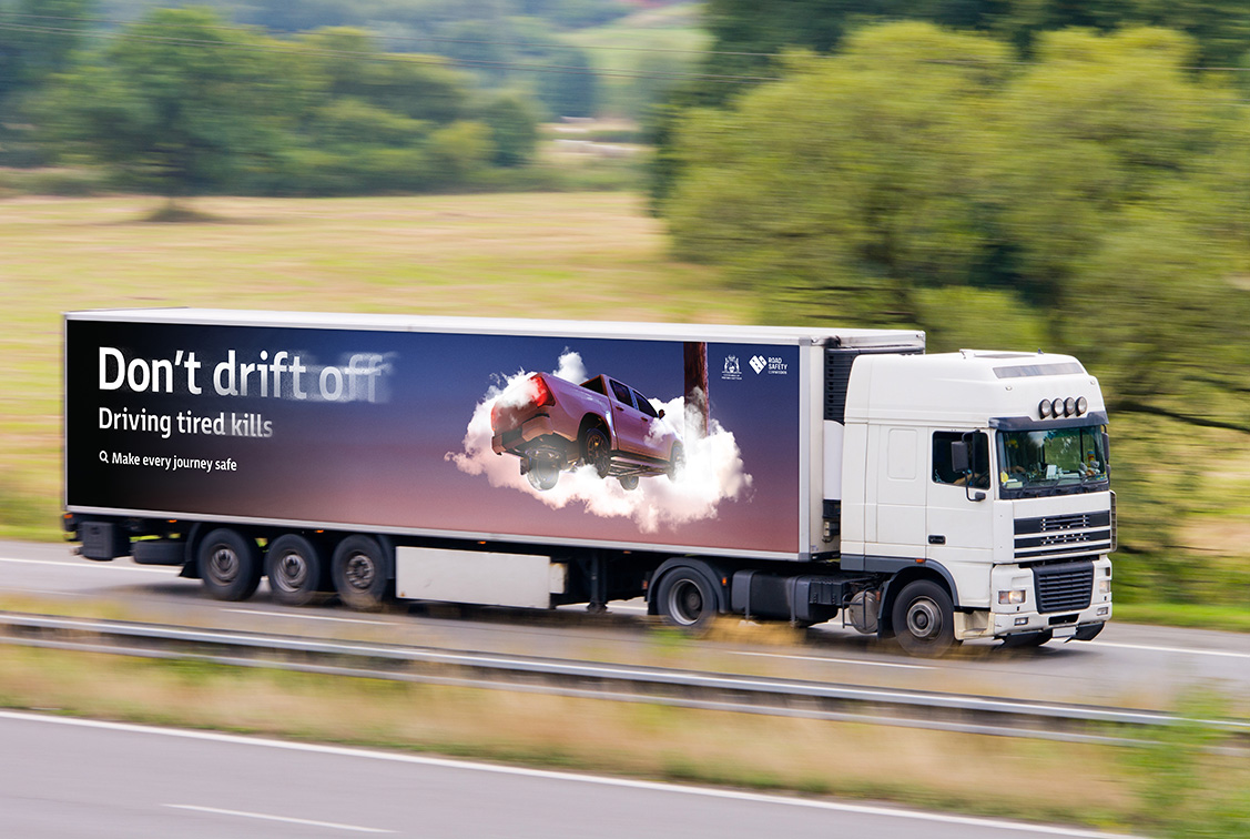 Road Safety Commission uses trucks to spread ‘Don’t Drift Off’ message via The Brand Agency