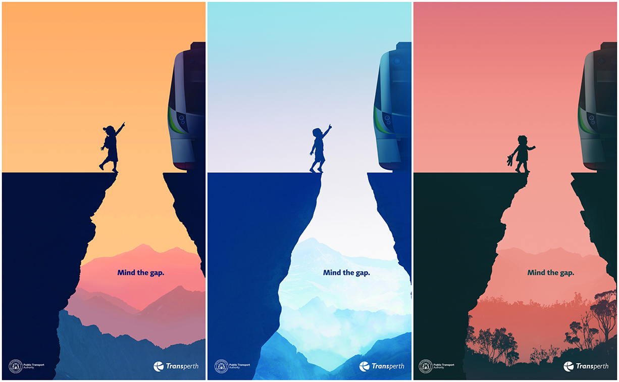 Moonsail creates eye catching Mind The Gap safety campaign for Public Transport Authority