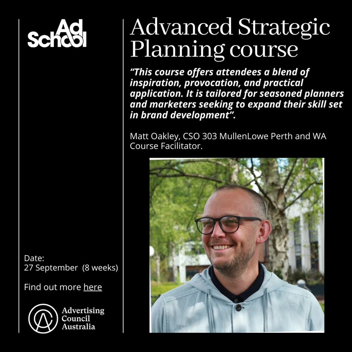 AdSchool’s Advanced Strategic Planning eight week course kicks off September 27th