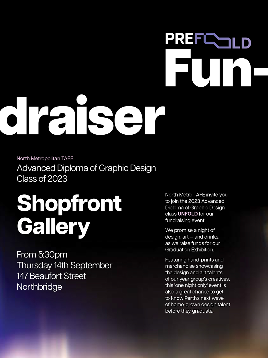 Join North Metro TAFE’s sneak peak PREFOLD fundraiser Thursday, 14th September