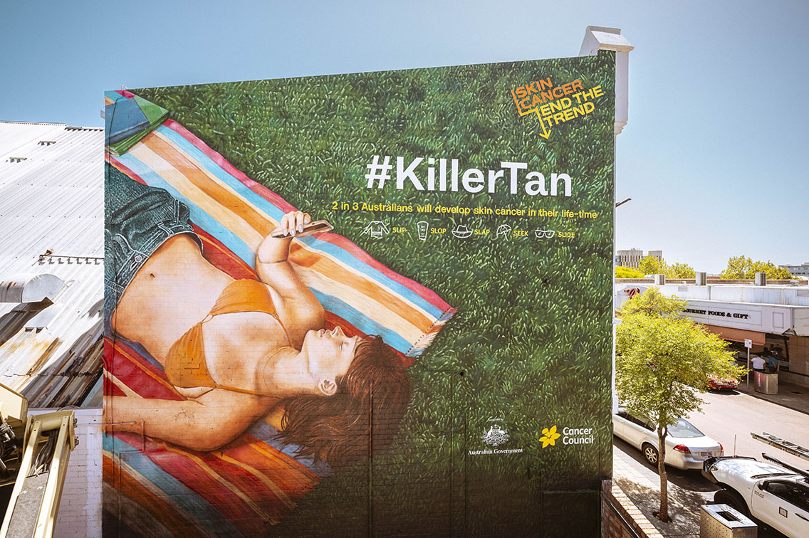 Blank Walls illuminates Northbridge with hand-painted mural for Cancer Council Australia