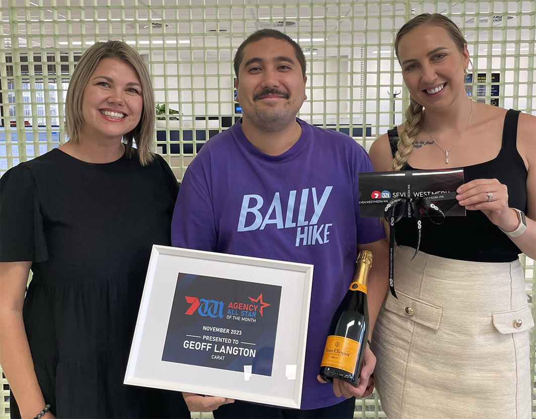 Seven West Media awards Geoff Langton from Carat with the November Agency All-Star Award