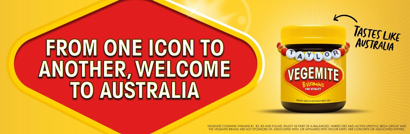 Vegemite welcomes Taylor Swift Down Under in new outdoor campaign