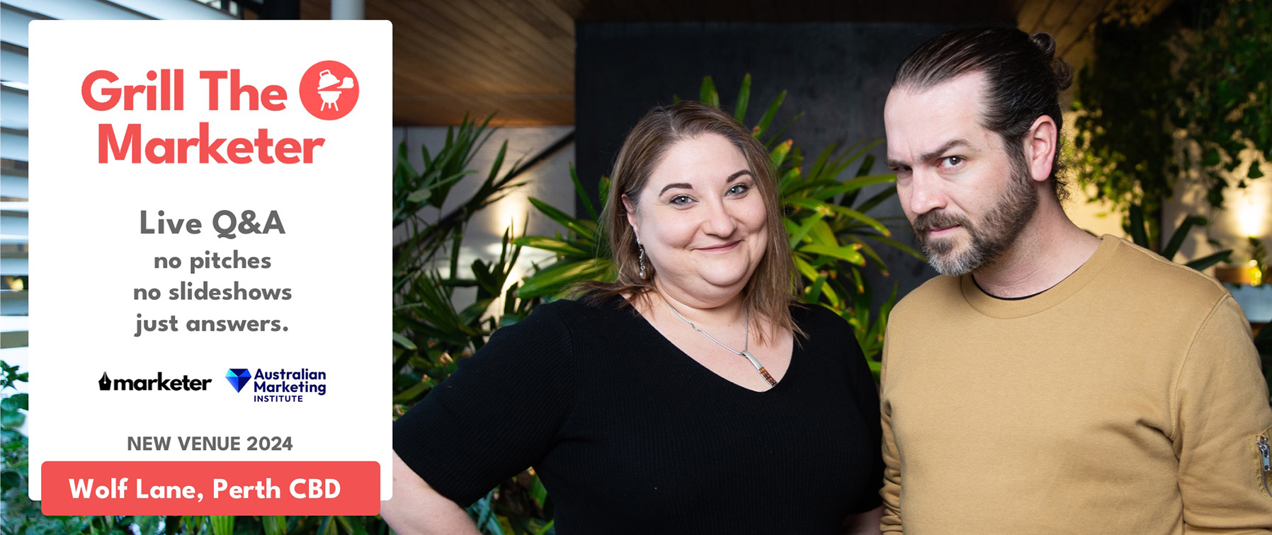 Carma Levene and Clayton Smith kick off Grill The Marketer for 2024 on March 21 with Amber Martin from Hypnosis Creative Agency